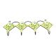 Yellow And Forest Green Ceramic Floral Tiles Hooks